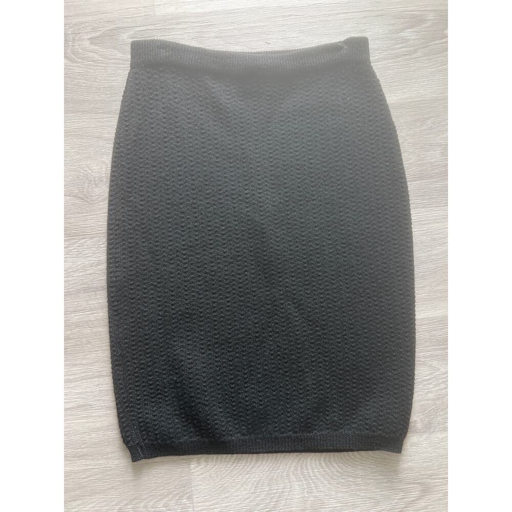 Vintage Saks Fifth Ave The Works size medium black knit skirt  made in Italy